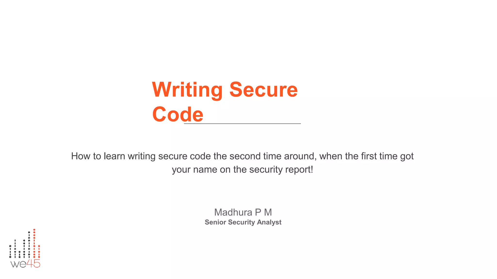 Writing secure code | PPTX