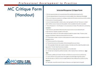 Writing Selected Response Items