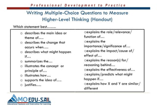 Writing Selected Response Items