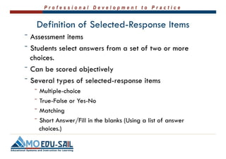 Writing Selected Response Items