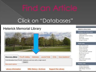 Click on “Databases”
 