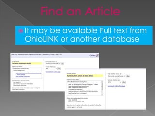  It
   may be available Full text from
  OhioLINK or another database
 