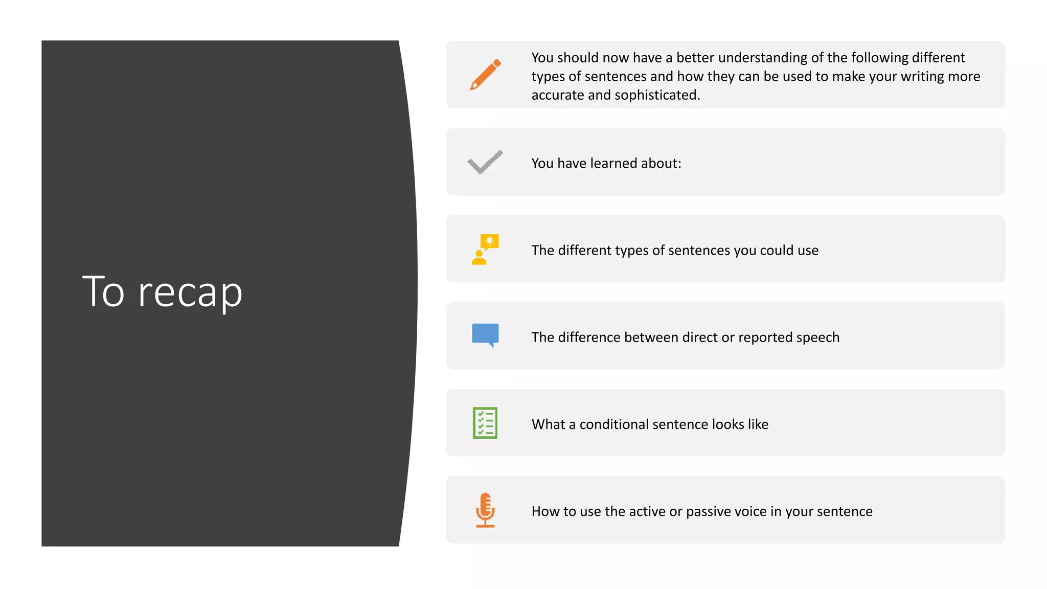 Writing sentences | PPTX