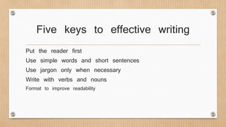 Writing skill | PPTX | Education