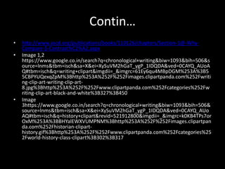 Contin…
• http://www.ascd.org/publications/books/110126/chapters/Section-1@-Why-
Compare-$-Contrast%C2%A2.aspx
• Image 1,2
https://www.google.co.in/search?q=chronological+writing&biw=1093&bih=506&s
ource=lnms&tbm=isch&sa=X&ei=XySuVM2hGaT_ygP_1IDQDA&ved=0CAYQ_AUoA
Q#tbm=isch&q=writing+clipart&imgdii=_&imgrc=61Ey6qu4MBpDGM%253A%3B5
5CBPYUQexqZpM%3Bhttp%253A%252F%252Fimages.clipartpanda.com%252Fwriti
ng-clip-art-writing-clip-art-
8.jpg%3Bhttp%253A%252F%252Fwww.clipartpanda.com%252Fcategories%252Fw
riting-clip-art-black-and-white%3B327%3B450
• Image
3https://www.google.co.in/search?q=chronological+writing&biw=1093&bih=506&
source=lnms&tbm=isch&sa=X&ei=XySuVM2hGaT_ygP_1IDQDA&ved=0CAYQ_AUo
AQ#tbm=isch&q=history+clipart&revid=521912800&imgdii=_&imgrc=k0KB4TPs7or
OxM%253A%3BBHYalEWXVUMPNM%3Bhttp%253A%252F%252Fimages.clipartpan
da.com%252Fhistorian-clipart-
history.gif%3Bhttp%253A%252F%252Fwww.clipartpanda.com%252Fcategories%25
2Fworld-history-class-clipart%3B302%3B317
 