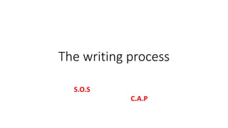 The writing process
S.O.S
C.A.P
 