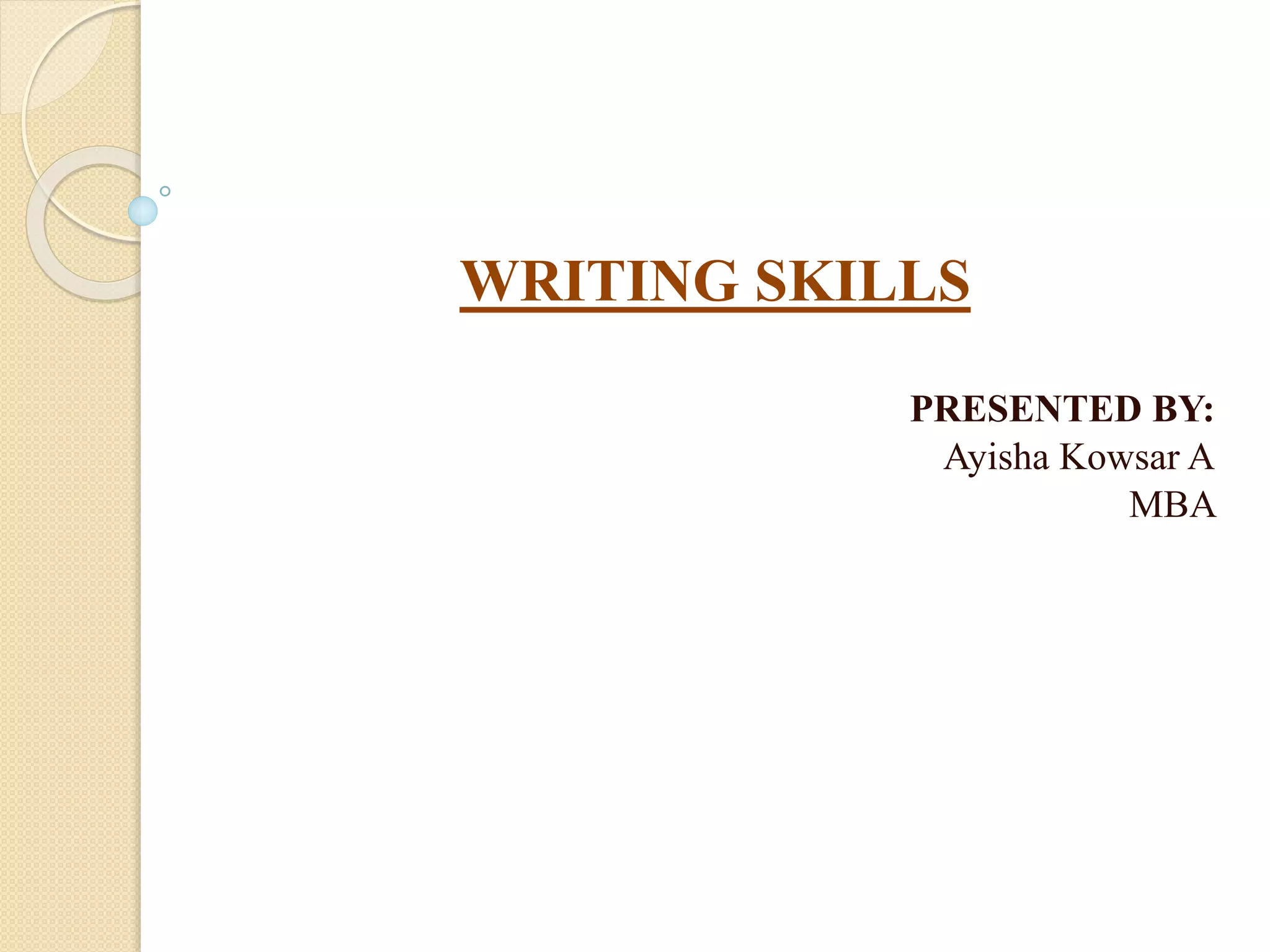 Writing skills | PPTX