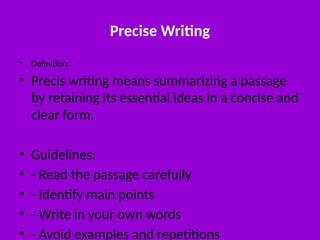 Writing_Skills ( Paragraph writing, precise writing and expansion of ...
