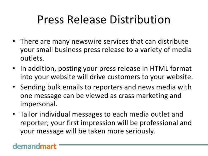 press release samples for new business