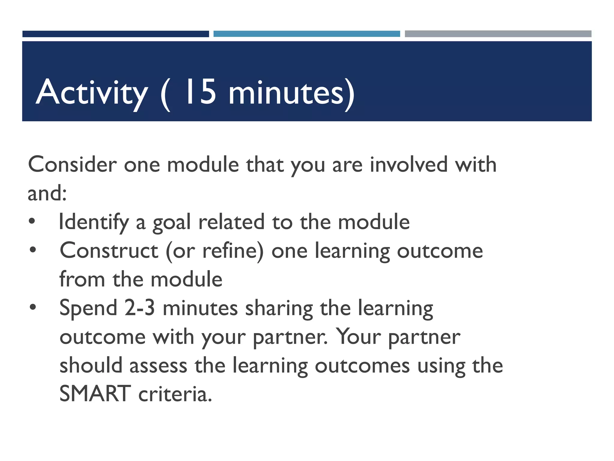 Writing SMART learning outcomes 2015 | PDF