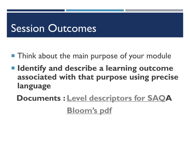 Writing SMART learning outcomes 2015 | PDF