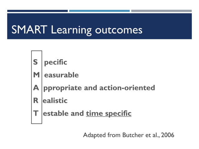 Writing SMART learning outcomes 2015 | PDF