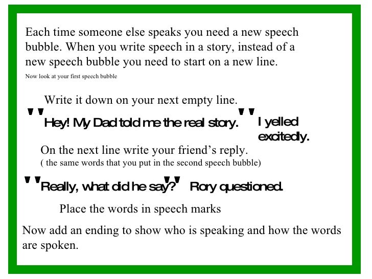 writing speech in a story