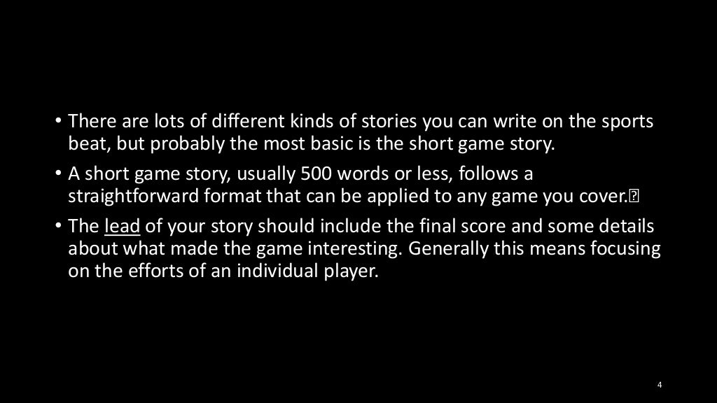 Writing sports articles