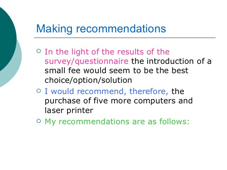 How to write a report on a questionnaires