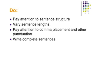 Writing Strong Paragraphs