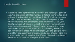 Fun Inform Writing Styles FIVE WRITING STYLES FOR WRITING WELL.pptx