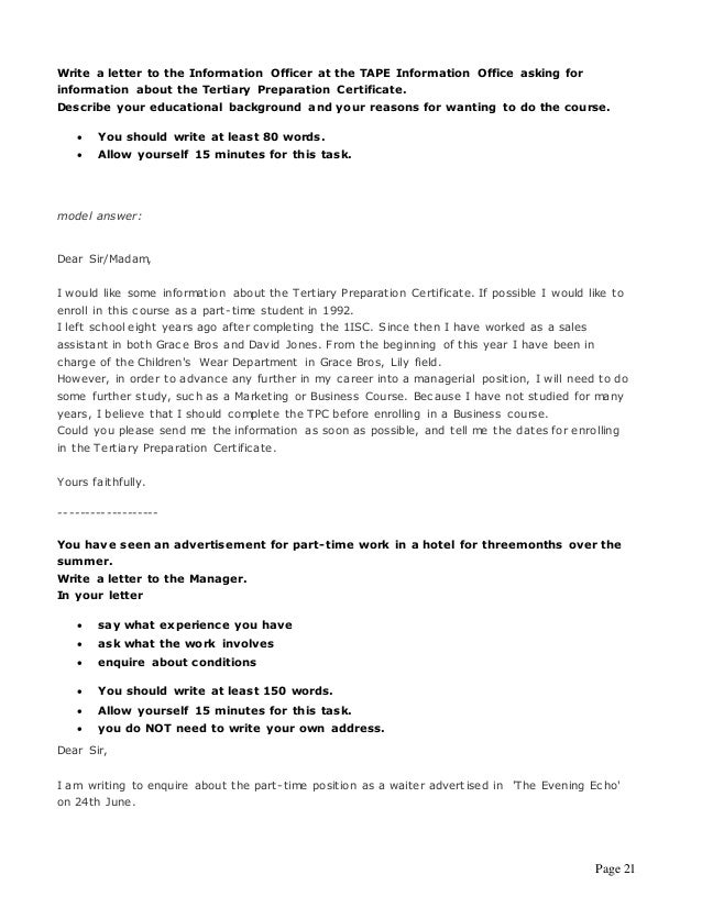 accommodation enquiry letter example
