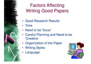 Writing Technical Research Papers