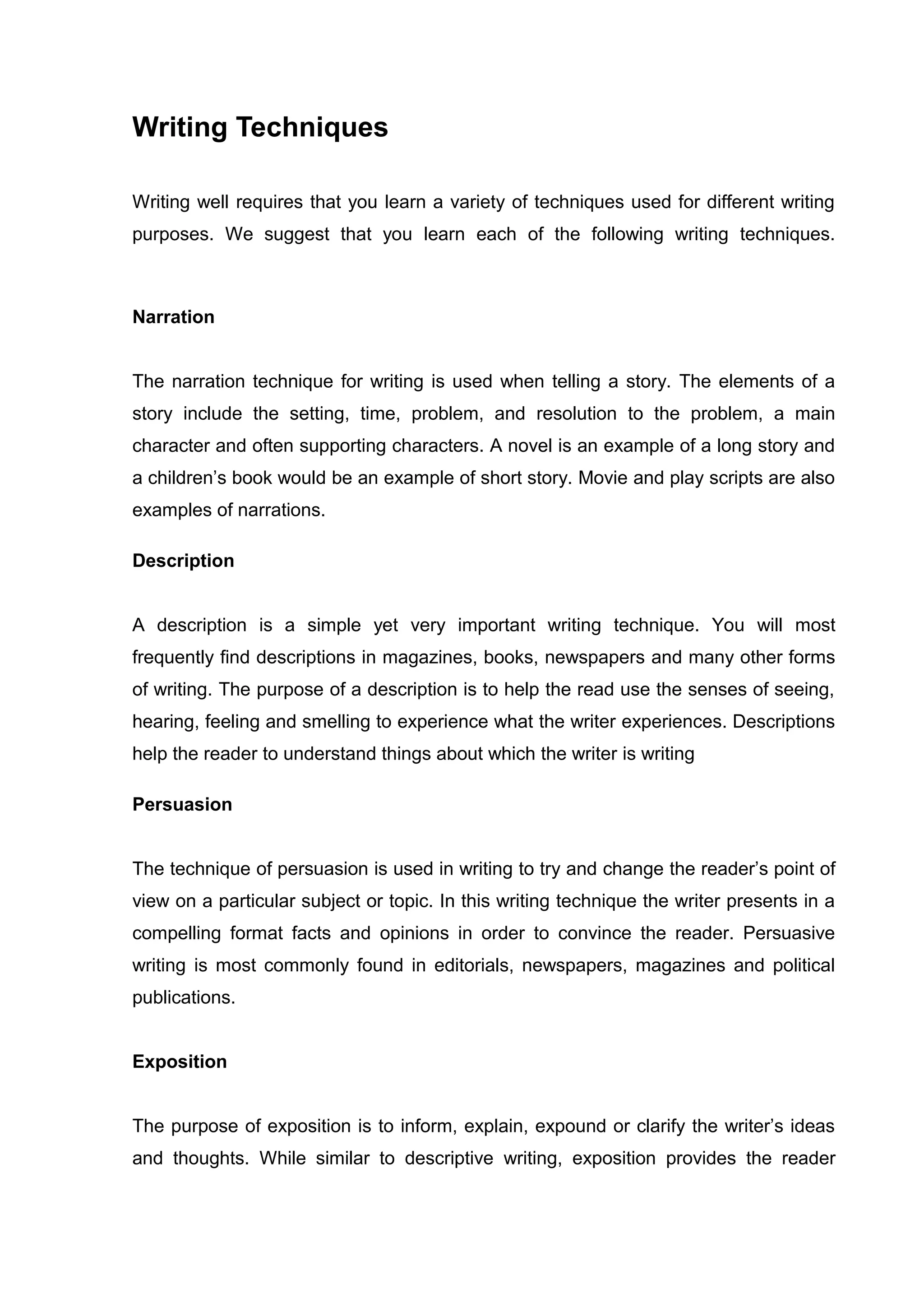 Writing techniques | PDF