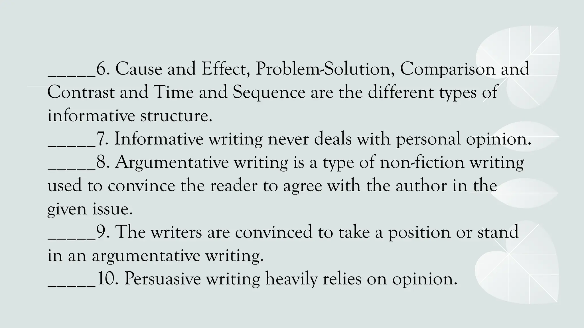 Grade 7 English - Writing techniques quiz.pptx