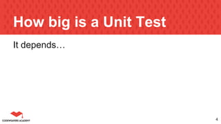 How big is a Unit Test
It depends…
4
 
