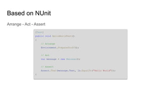Writing Tests with the Unity Test Framework | PDF