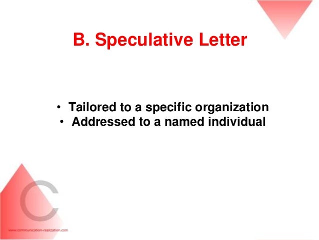 how to write a speculative cover letter