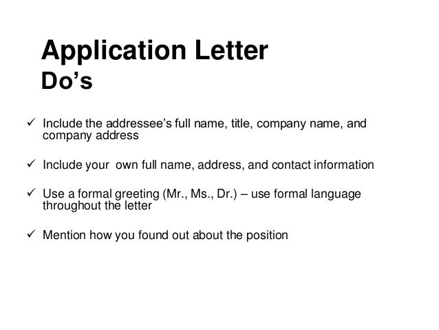 cover letter without address