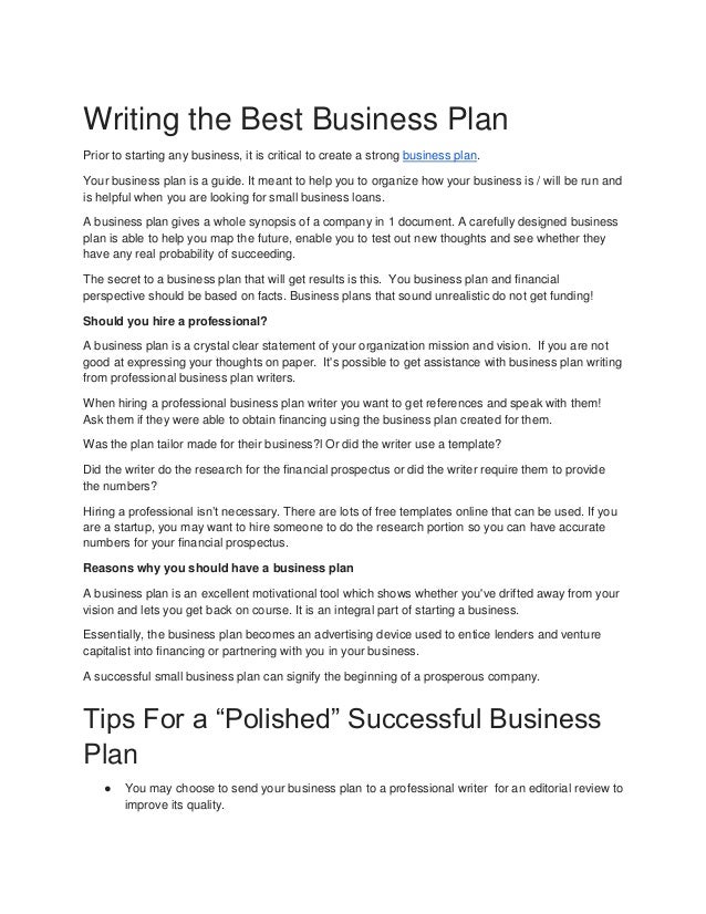 The Top 8 Business Plan Writing Services on the Market Today