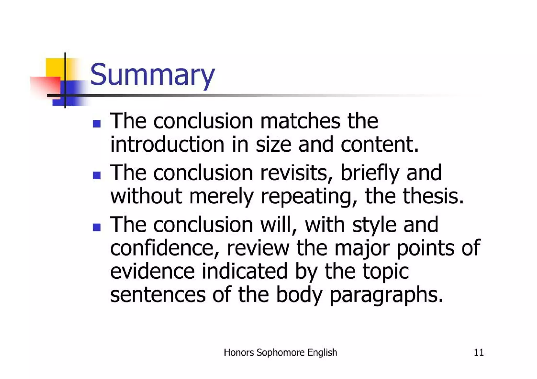 Writing The Conclusion Paragraph