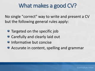 Writing the curriculum vitae | PDF