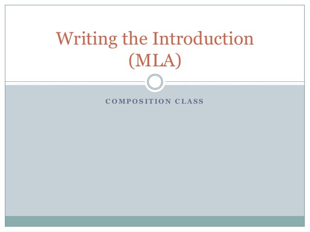 Writing the introduction mla