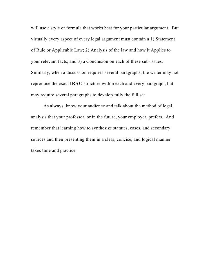 Legal memo thesis paragraph