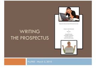 Writing The Prospectus