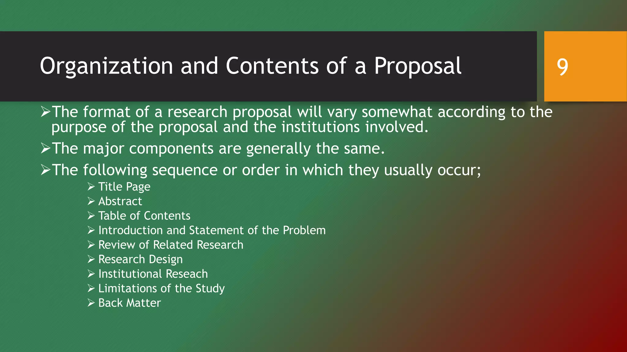 Writing the research proposal | PPTX