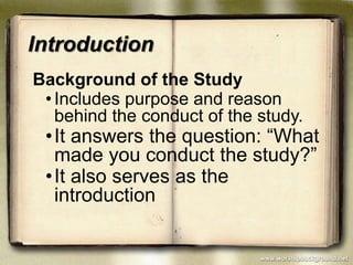 Writing the Research Report | PPTX