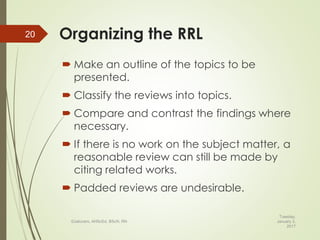 Writing the rrl | PPT
