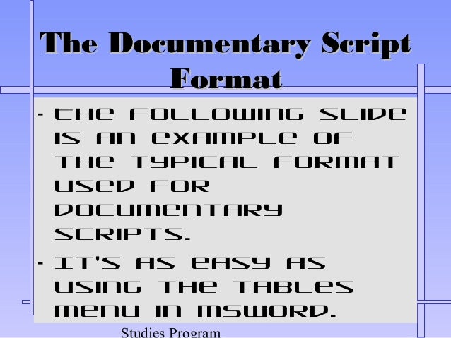writing the short documentary script documentary scripts