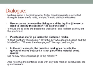 Dialogue Comma Writing the short story | PPTX