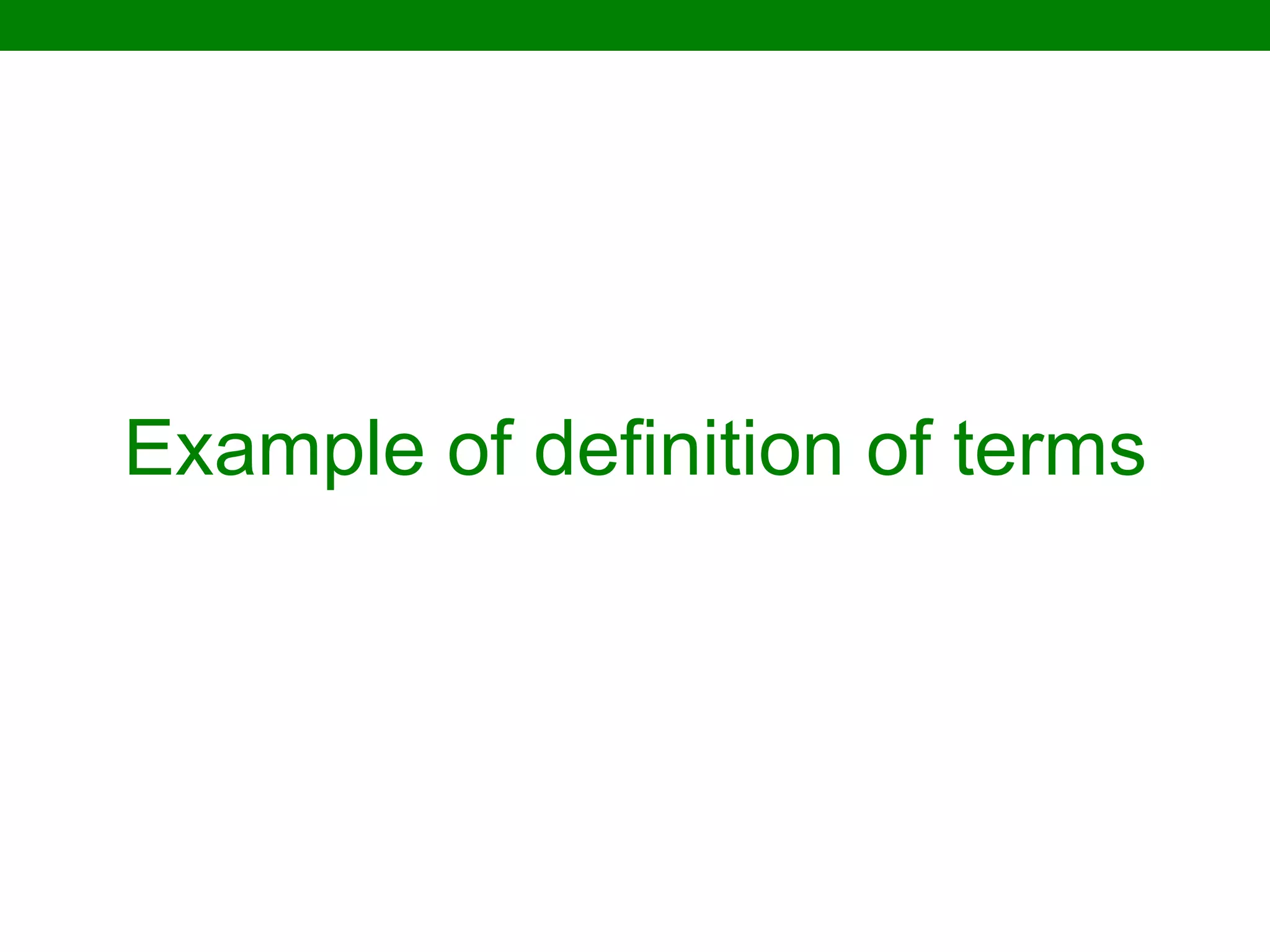 Example of definition of terms  