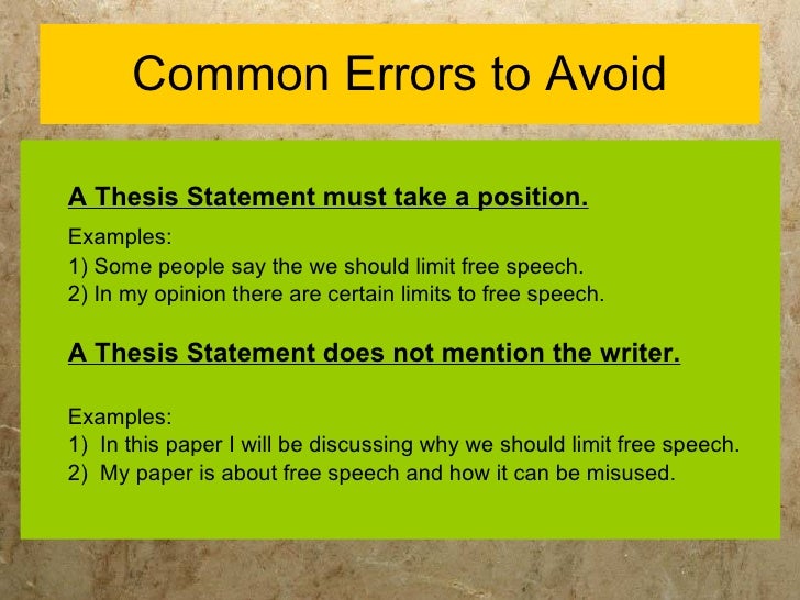 thesis statement for beginners