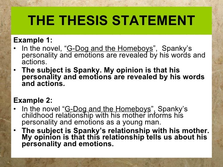 Help creating a thesis statement