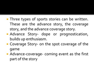Writing the Sports Story