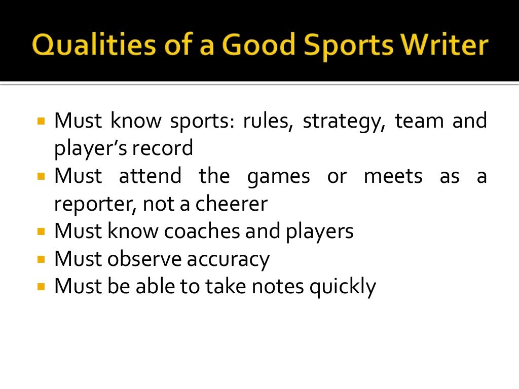 Writing the Sports Story