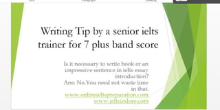 IELTS/PTE/TOEFL Writing Tip by a senior ielts trainer for 7 plus band score