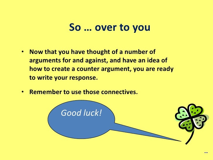 Writing to argue - info and ideas exam