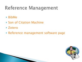 BibMe Son of Citation Machine Zotero Reference management software pages on Wikipedia 
