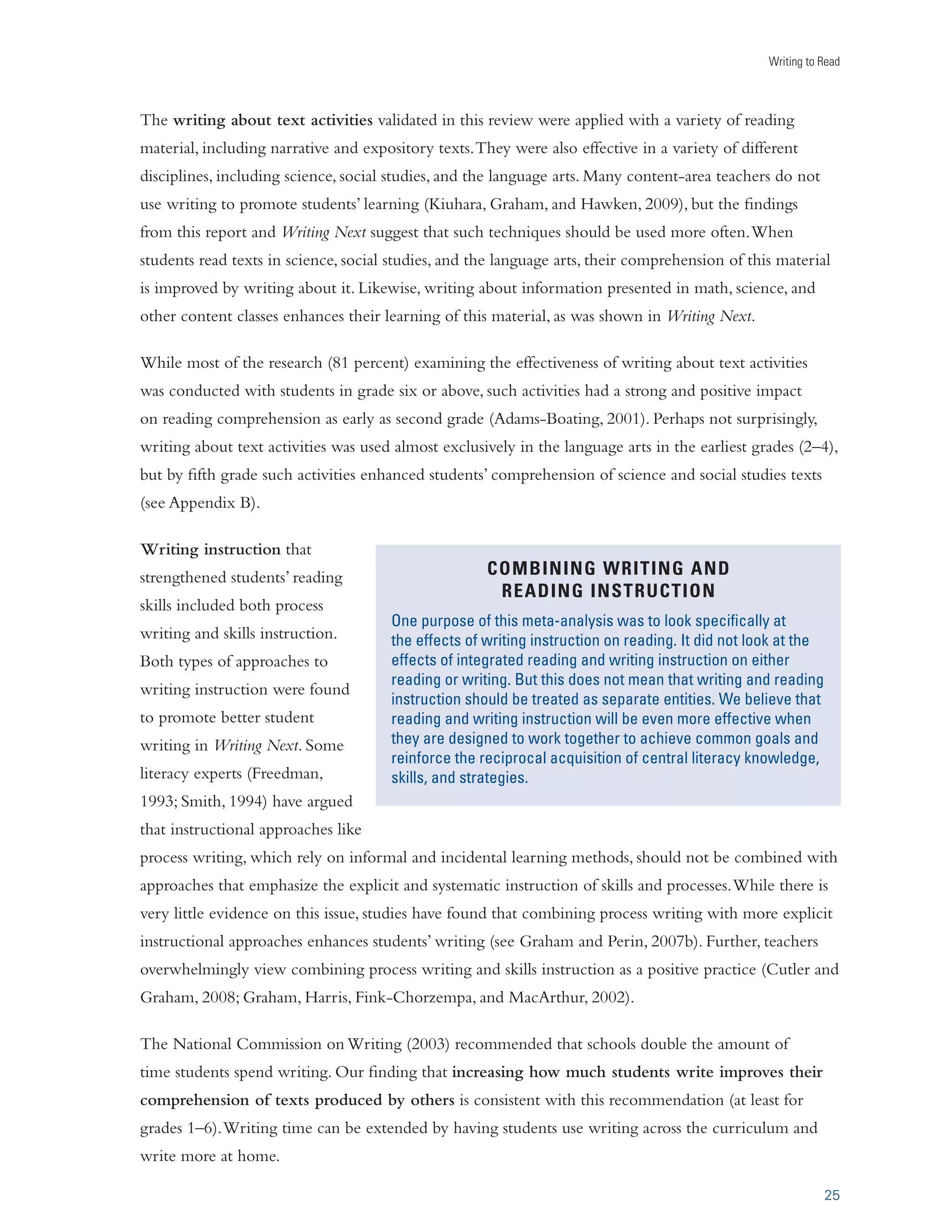 Writing to Read 
Have Students Answer Questions About a Text in Writing, or Create and Answer Written 
Questions About a Text 
ÛiÀ}iÊ7iˆ}…Ìi`Ê
vviVÌÊ-ˆâiÊrÊä°ÓÇÊ,iÃiÀV…iÀ‡ 