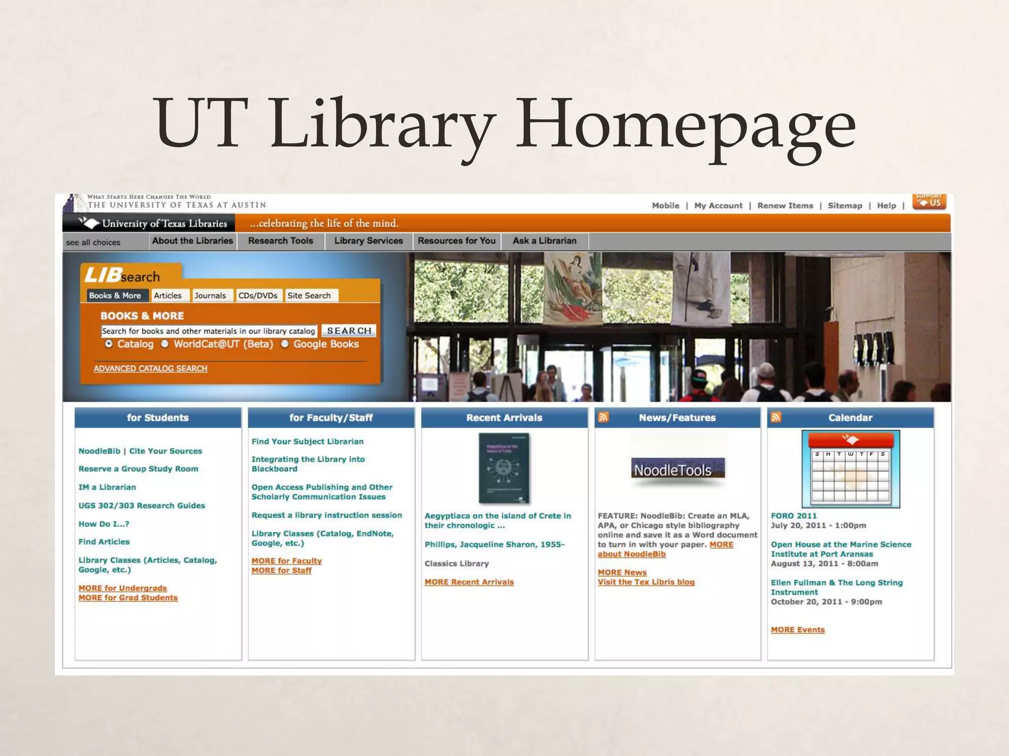 UT Library Homepage
 